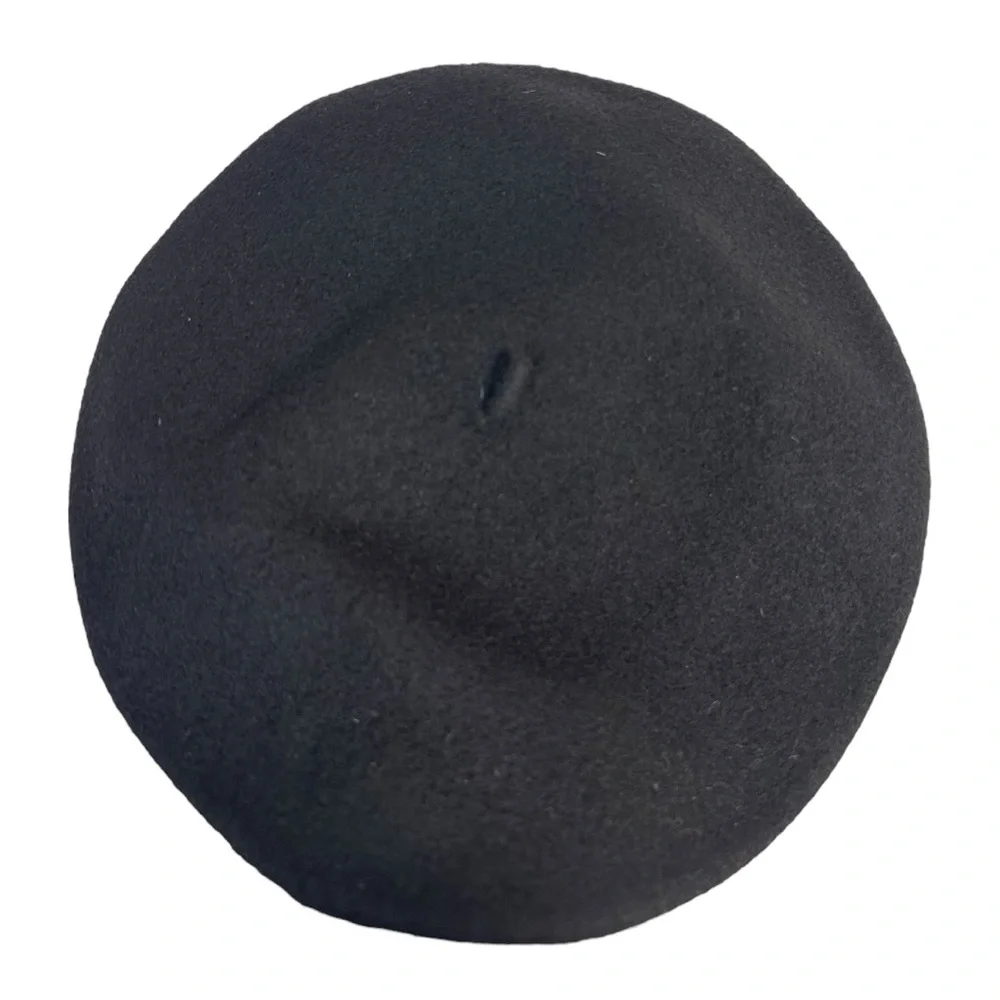 Vintage Betmar New‎ York OS Black 100% Pure New Wool Beret